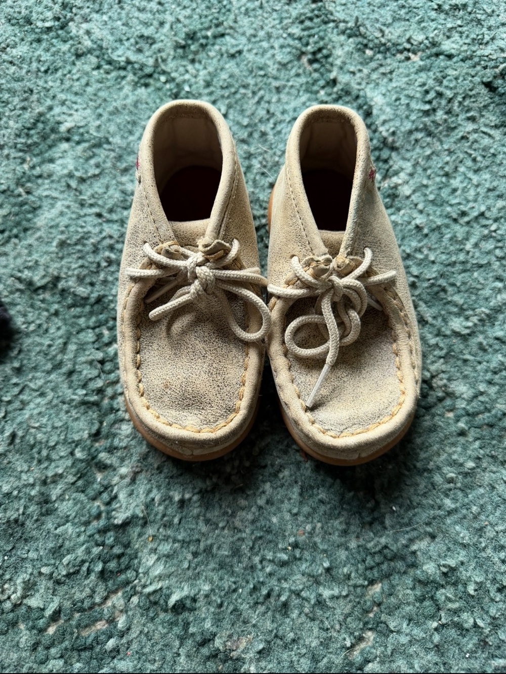Twisted X Kids Beige Suede Moccasins